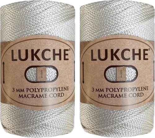 Miniatura 37 de Cordón de macramé de poliéster premium de 3 mm (134.72 metros), (250 g) 100% cuerda de macramé de polipropileno, hilo de crochet de macramé colorido