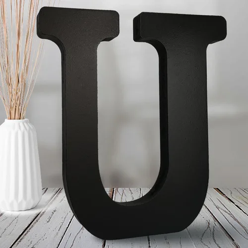 Miniatura 21 de AOCEAN Letras de madera negra de 8 pulgadas Letras de madera sin terminar para decoración de Halloween Letras decorativas de pie Tablero