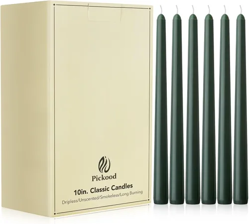 Miniatura 23 de Velas cónicas largas de 10 pulgadas sin aroma y sin goteo de 30 unidades, paquete a granel - Velas cónicas blancas a granel, perfectas para bodas