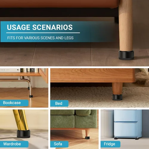 Miniatura 4 de Elevadores de cama resistentes de 1 pulgada, 2 pulgadas, 3 pulgadas, 4 pulgadas, elevadores de cama ajustables para patas de escritorio, mesa, sofá