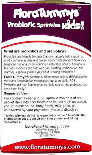 Miniatura 3 de FloraTummys Probióticos para niños: 30 paquetes de polvo sin sabor, libres de alérgenos alimentarios, sin lácteos, sin gluten, sin azúcar, sin OMG