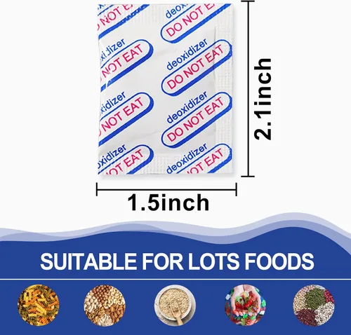Miniatura 2 de auhanth 100 paquetes de absorbentes de oxígeno de 300 CC (10 paquetes de 10), absorbentes de oxígeno de grado alimenticio para almacenamiento