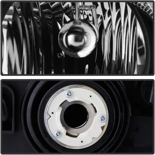 Miniatura 3 de ACANII - Faros delanteros halógenos negros para Chrysler 300 2005-2010, faros delanteros de repuesto para el lado del conductor + del pasajero