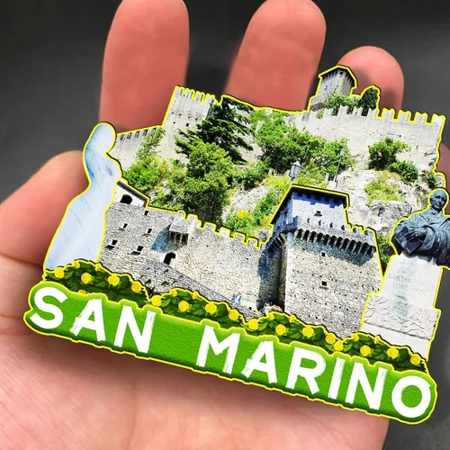 Miniatura 4 de Imán de madera 3D de San Marino Europa para nevera, recuerdos coleccionables, decoración hecha a mano, artesanías 3