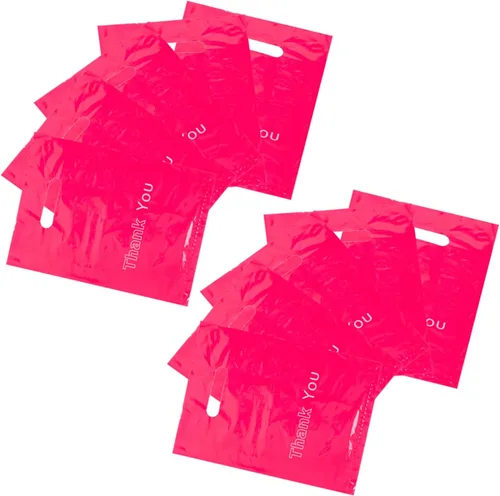 Miniatura 23 de ysmile Pequeña bolsa de compras de plástico negro con asa para pequeñas empresas Bolsa de plástico de mercancía troquelada bolsa de polietileno 100