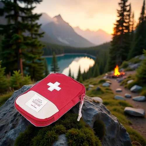 Miniatura 4 de Mini kit de primeros auxilios portátil rojo, para acampar al aire libre, supervivencia familiar, kit de primeros auxilios con patrón de cruz