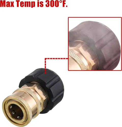 Miniatura 5 de ROYPOWER Adaptador de conexión rápida para lavadora a presión, enchufe de 3/8 pulgadas a M22 0.551 in, ajuste métrico para pistola y manguera