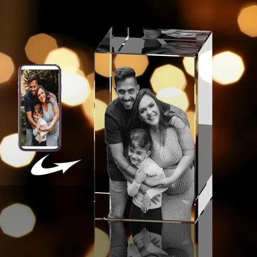 Miniatura 6 de Foto de cristal 3D personalizada con foto 3D grabada en 3D, regalo de imagen grabada con láser 3D con foto para mamá, papá, niños, regalo de Navidad