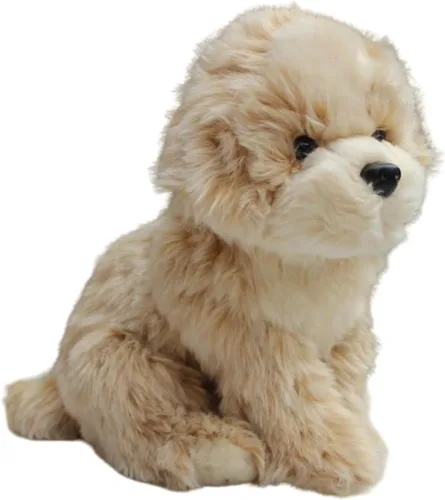 Peluche realista de Shih Tzu de 10.6 pulgadas, caniche marrón, perro de peluche para decoración del hogar