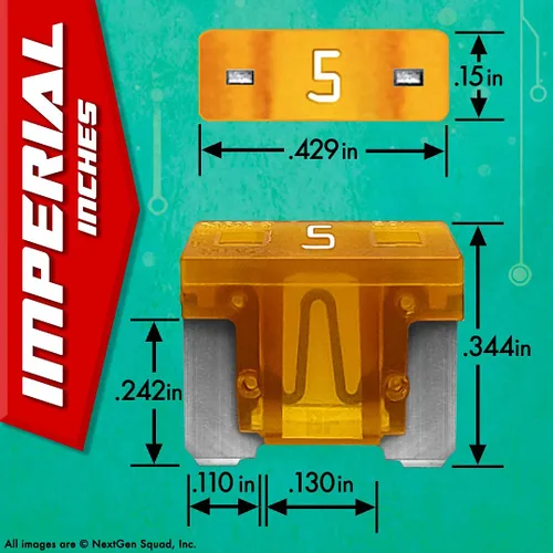 Miniatura 3 de Paquete surtido de 18 fusibles para automóvil de perfil bajo Mini ATT (juego de 18 fusibles LP-Mini Blade + extractor de fusibles) 2A 3A 5A 7.5A 10A
