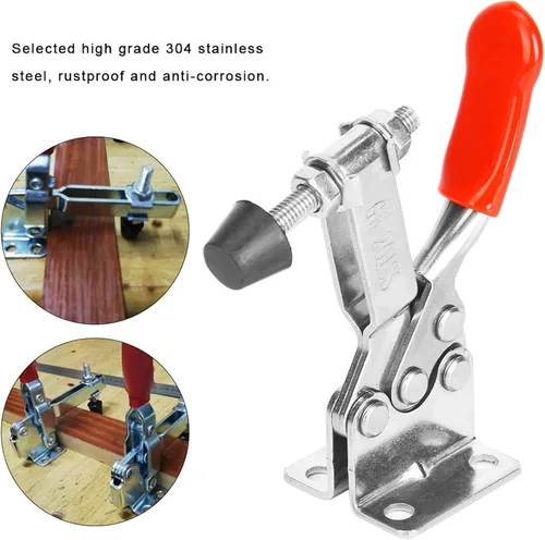 Miniatura 4 de Abrazaderas de palanca de sujeción, abrazadera de palanca horizontal de liberación rápida de acero inoxidable 304, capacidad de sujeción de 59.5