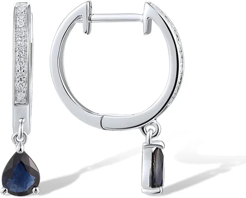 Miniatura 2 de Santuzza Aretes de aro delicados de oro macizo de 10 quilates para mujer
