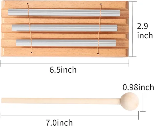 Miniatura 3 de Campanillas de energía de percusión campanas de mano: trío de 3 tonos timbre instrumento musical con mazo para yoga, meditación, sanación de sonido