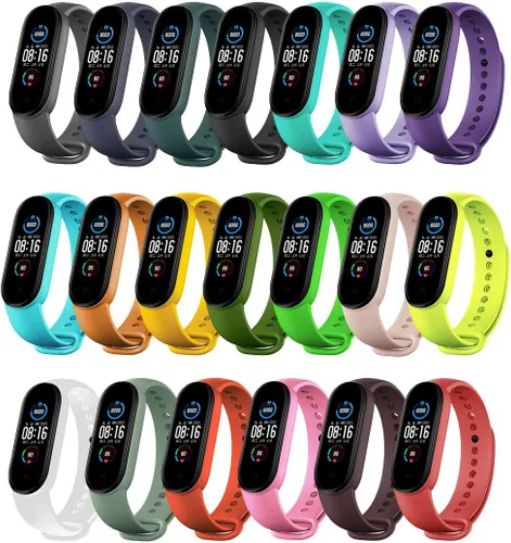 Miniatura 10 de Yuuol Bandas de repuesto compatibles con Xiaomi Mi Band 6/5, pulseras de silicona suave, correa deportiva ajustable para mujeres y hombres