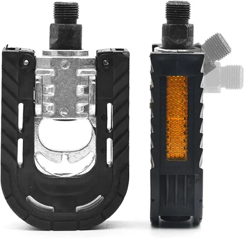 Pedales plegables para bicicleta de montaña, pedales planos de aluminio de 9/16 pulgadas con tiras reflectantes, pedales de ciclismo planos anchos