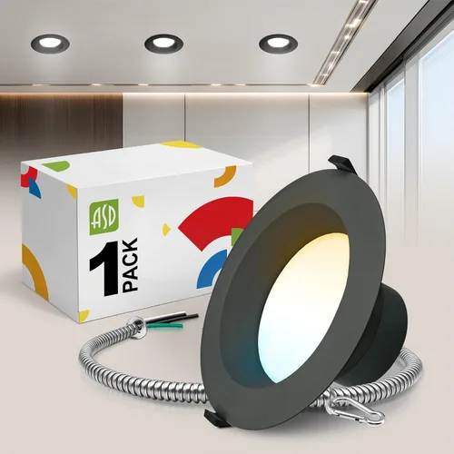 Miniatura 10 de ASD Downlight LED comercial sin lata de 4 pulgadas, iluminación ajustable de potencia de 7/10/13W, lámpara de techo empotrable redonda regulable, 5