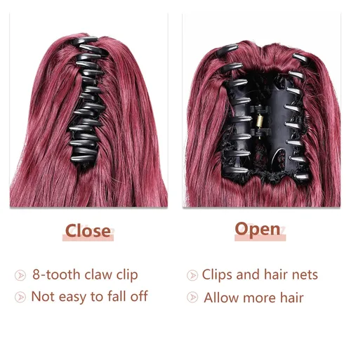 Miniatura 91 de Extensiones de cola de caballo de cabello rubio, extensiones de cola de caballo para mujer, pinza de extensiones de cabello rizado de 12 pulgadas