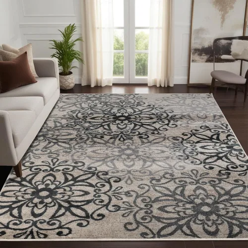Miniatura 14 de SUPERIOR – Alfombra de área contemporánea de la colección Leigh - Alfombra moderna de 5/16 de pulgada (8 mm) de pelo con diseño de medallón floral