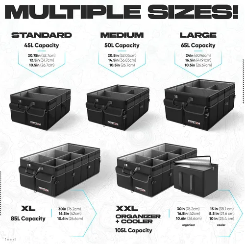 Miniatura 3 de FORTEM Organizador de maletero para SUV, organizador de maletero de automóvil, almacenamiento plegable, accesorios de coche para mujeres y hombres