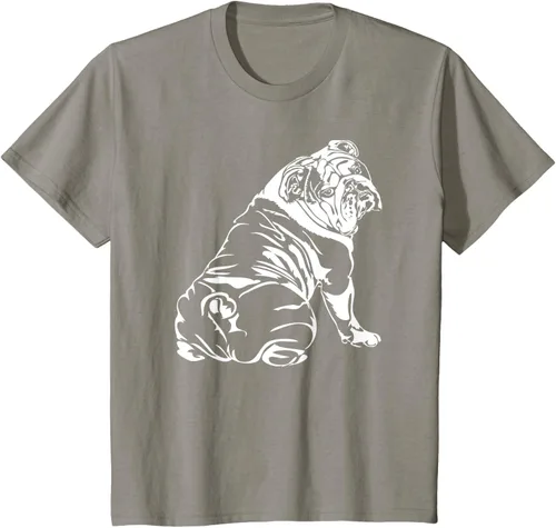 Miniatura 27 de Gracioso Bulldog Inglés playera perro Hund playera regalo, Azul (Heather blue)