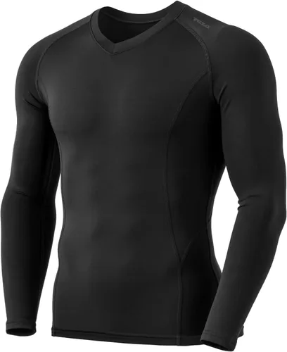 Miniatura 7 de TSLA - Camiseas térmicas de compresión de manga larga con cuello en V para hombre, ideales para usar como capa base para hacer ejercicio, correr