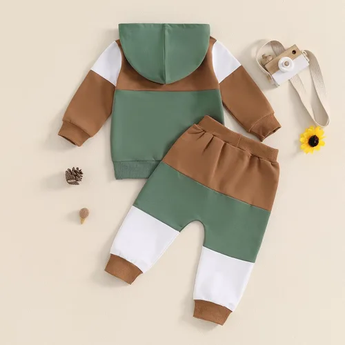 Miniatura 106 de Conjunto de ropa de otoño e invierno para bebé y niño, sudadera larga con capucha y pantalones para niños pequeños, 6, 12, 18, 24 meses, 2T
