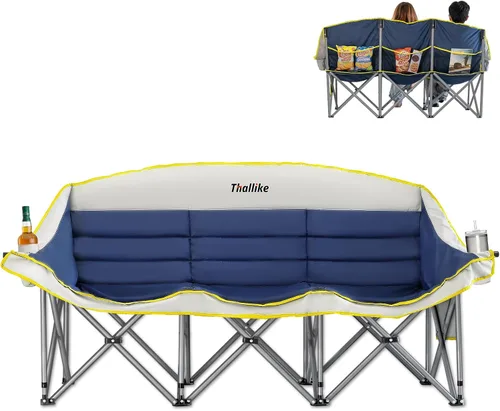 Miniatura 12 de Silla de campamento de gran tamaño para adultos – Silla plegable resistente con portavasos, bolsillo de almacenamiento y bolsa de transporte – Silla