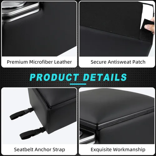 Miniatura 6 de Organizador universal para consola central de coche con portavasos y soporte para teléfono, consolas para asiento trasero con apoyabrazos y caja