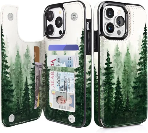 Miniatura 39 de uCOLOR Funda compatible con iPhone 13 Pro Max de 6.7 pulgadas con ranura para tarjetero, función atril, doble cierre magnético y diseño de bloqueo