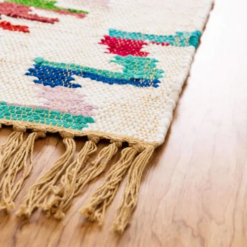 Miniatura 5 de Unique Loom Chindi Trellis Collection - Alfombra azteca (2 pies 2 pulgadas x 6 pies 1 pulgada, alfombra de pasillo, multicolor / azul)