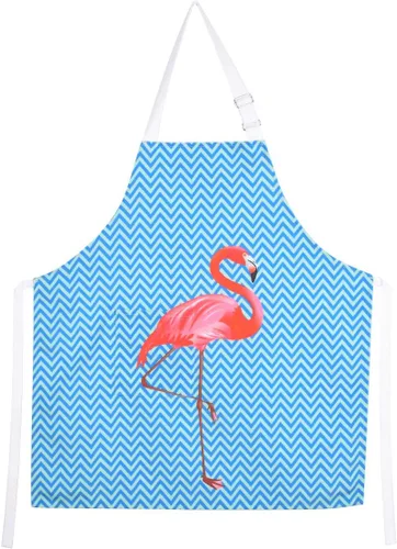 Love Potato Delantales de chef de cocina para hombres y mujeres, delantal unisex con bolsillo para cocinar, hornear, jardinería, flamenco (azul