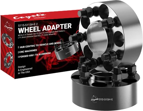Miniatura 9 de Wheel Accessories Parts 2 adaptadores de espaciadores de rueda centrados en buje 5 en 4.528 in 0.197x4.528 in 1.00 pulgadas de grosor 2.815 in buje