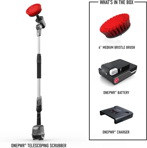 Miniatura 10 de Hoover ONEPWR - Limpiador telescópico, limpiador eléctrico giratorio para limpieza, cabezal de cepillo giratorio, más de 4 pies de alcance, cepillo