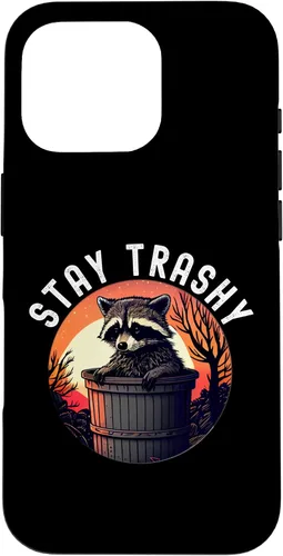 Miniatura 20 de iPhone 16 Stay Trashy Funny Raccoon Case