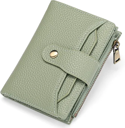 Miniatura 7 de GAEKEAO Carteras pequeñas para mujer, con bloqueo RFID, de cuero vegano, plegable, floral, compacto, tarjetero con bolsillo con cremallera, ventana