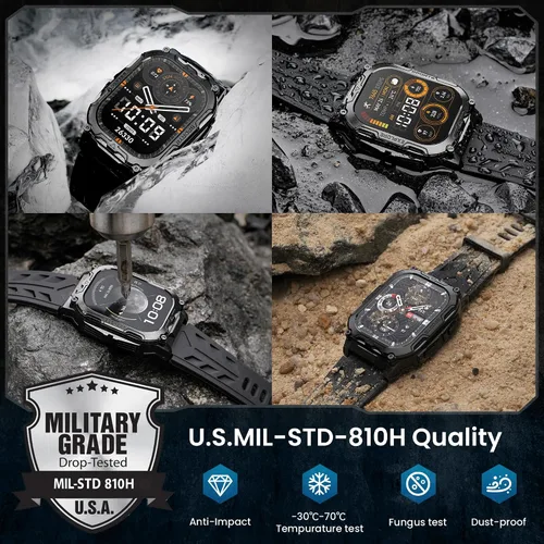 Miniatura 2 de Relojes inteligentes para hombre, batería extra larga de 130 días, pantalla HD de 1.96 pulgadas, respuesta y llamada, cuerpo de metal completo