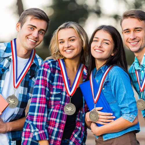 Miniatura 6 de Quelay 30 piezas Medallas de premio de 2" al por mayor, medallas ganadoras de oro con cintas para el cuello, medallas de trofeo de metal, premio