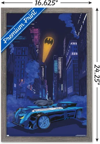 Miniatura 3 de Trends International DC Comics Batman - Póster de pared con señal de murciélago en el horizonte, 22.4 pulgadas de largo x 14.7 W, versión enmarcada