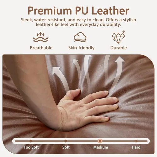 Miniatura 4 de LEVNARY Sofá seccional Chesterfield en forma de L de 108 pulgadas con otomana móvil, sofá de 4 asientos con brazos curvos, tapizado en piel