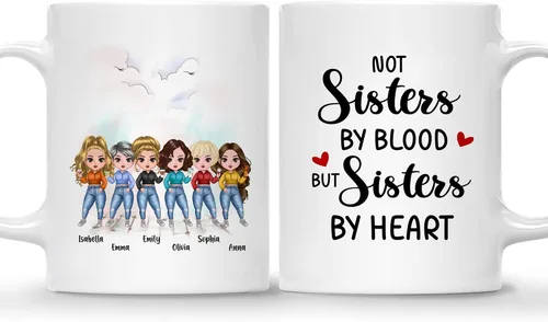 Miniatura 29 de Gossby Taza personalizada para amigas, Besties Forever, regalo personalizado para mejores amigas para mujeres con nombres de avatares, regalo 4