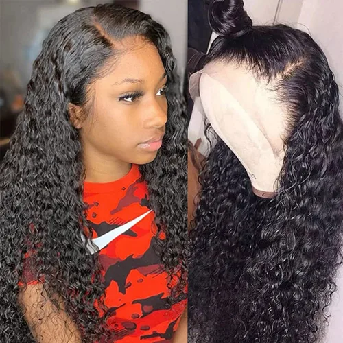 Miniatura 7 de Peluca de encaje frontal de 30 pulgadas, cabello humano prearrancado de densidad 180, peluca de encaje frontal brasileña con cabello húmedo y Encaje