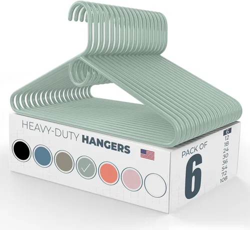 Miniatura 12 de Perchas de plástico resistentes hechas en Estados Unidos a granel, 20, 30, 50, 100 unidades disponibles, perchas de plástico fuertes, perchas