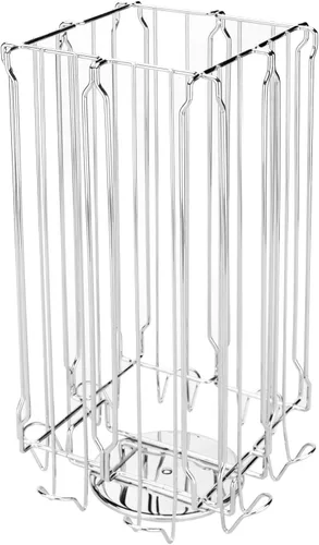 Miniatura 5 de MyGift Soporte organizador de 48 cápsulas de café de acero inoxidable plateado con carrusel giratorio de 360 grados con compartimento