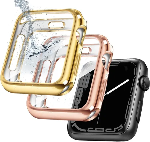 Miniatura 11 de top4cus - Funda ecológica protectora, de TPU suave y flexible, compatible con iWatch Series 5, Series 4, Series 3, Series 2 y Series 1 Dorado