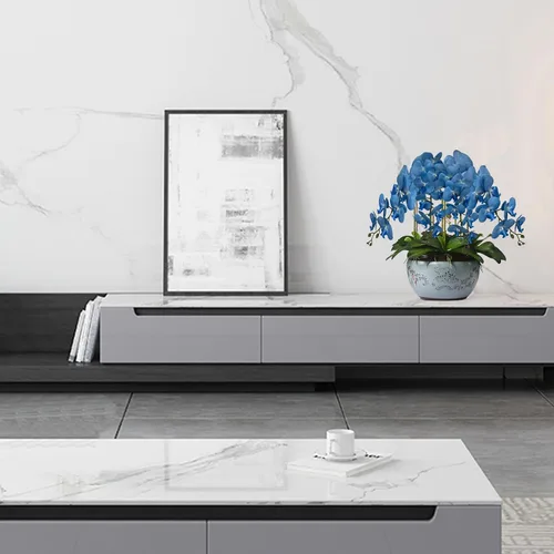 Miniatura 6 de FagusHome Phalaenopsis - Flores artificiales de 9 cabezas, 4 piezas de orquídeas artificiales de 42 pulgadas, plantas de tallo para decoración