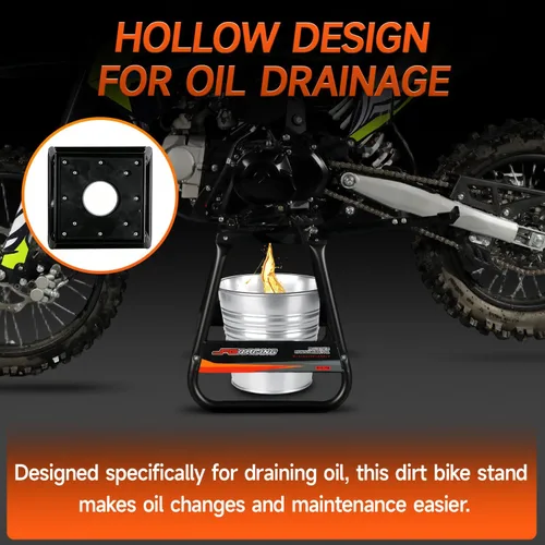 Miniatura 4 de JFG RACING Soporte de motocicleta desmontable para motocross, universal, antideslizante, mantenimiento para la mayoría de motocicletas, color negro