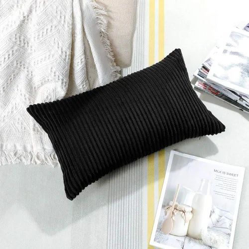 Miniatura 312 de Artscope Fundas de Almohada de Pana a Rayas Acogedoras Súper Suaves Decorativas Cuadradas Fundas de Cojín para Sofá Sillón Dormitorio Decoración