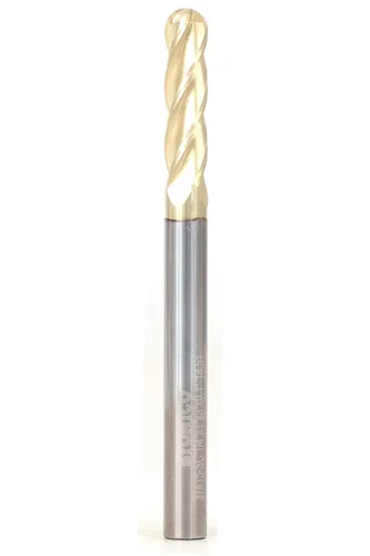 Yonico Brocas de punta cónica para fresadora de punta de bola, grabador CNC, espiral de carburo sólido (paquete de 10) vástago de 1/4 de pulgada y