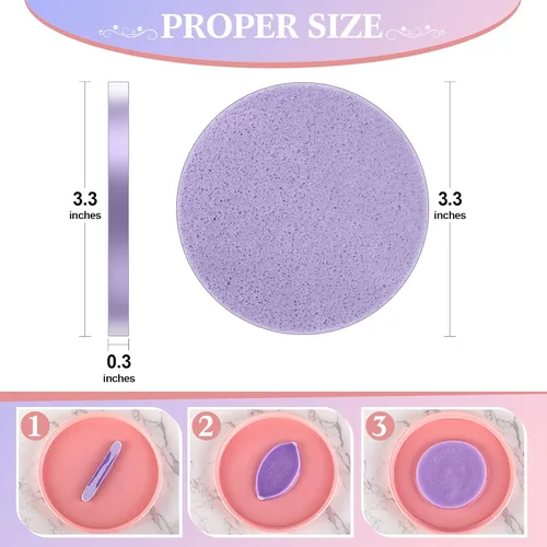 Miniatura 2 de 480 esponjas faciales comprimidas, eliminación de maquillaje, esponja de lavado facial redonda, reutilizable para limpieza, exfoliante, almohadillas
