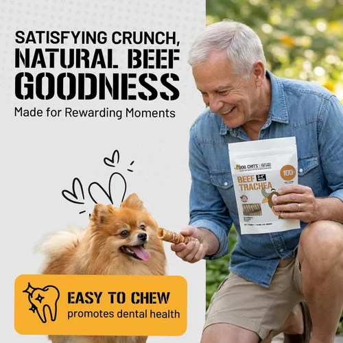 Miniatura 3 de Dog Chits Tráquea de carne para perros de 1 libra – 100% de un solo ingrediente, alta en proteínas, baja en grasa – Glucosamina para apoyo articular